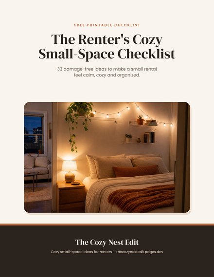 Cover of The Renter's Cozy Small-Space Checklist